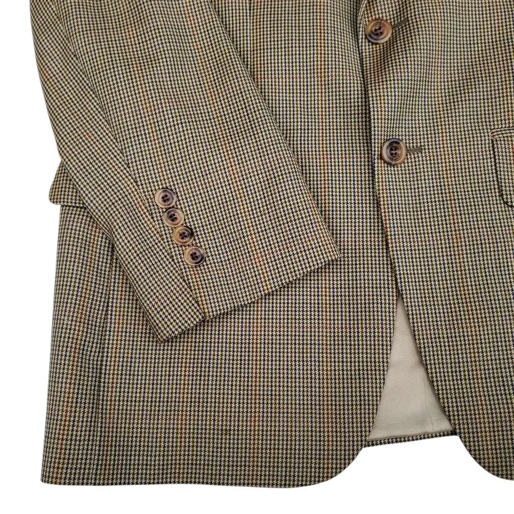 Vintage Bill Blass Ivy Prep Wool Houndstooth Blazer Jacket Sport Coat 38R? 40R?